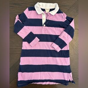 Girls Crewcuts, pink and navy striped dress, size 5